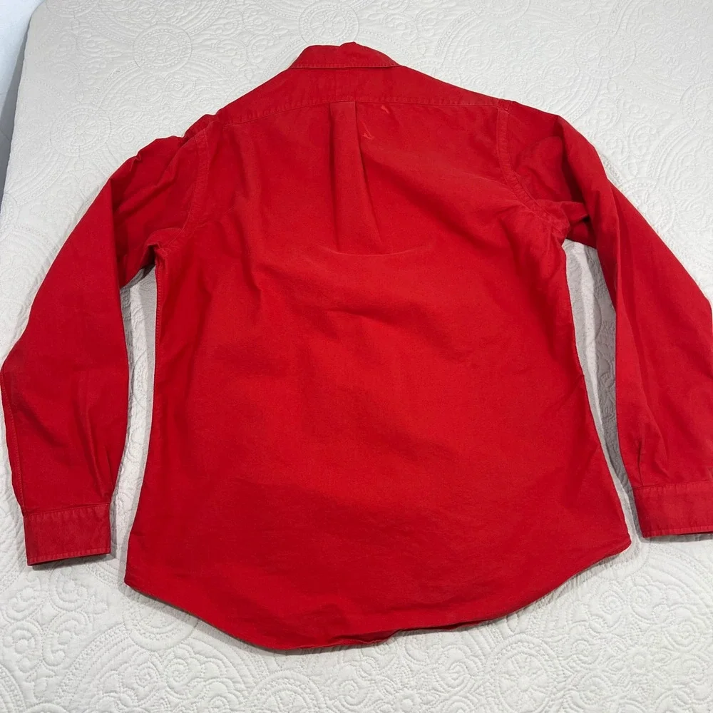 Polo Ralph Lauren Mens Custom Fit Red Cotton Button Down Shirt Large *READ
